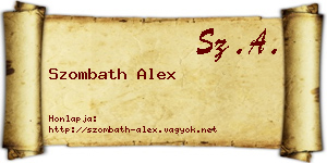 Szombath Alex névjegykártya