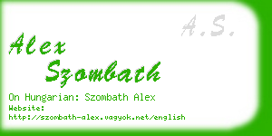 alex szombath business card